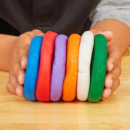 Colorations 36 Wheat & Gluten Free Glitter Dough - 6 Colors (2 oz Each)