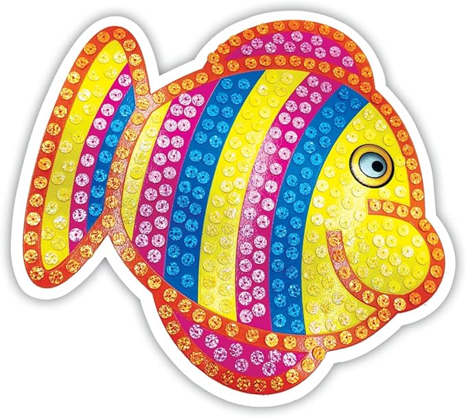 Toykraft Toddler Craft Kit, Peel and Stick Sequin Art Kit for Toddlers, Art and Craft Kit for Kids 3 to 5 Year Olds, Gift for Boys Girls - Sequin Pictures Fish