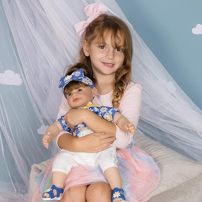 Adora Toddler Time Babies, 20" Premium Doll with Hand Painted Eyelashes and Face, Fresh Baby Powder Scent and Removable Clothing, Birthday Gift for Ages 6+ - Summer Lovin'