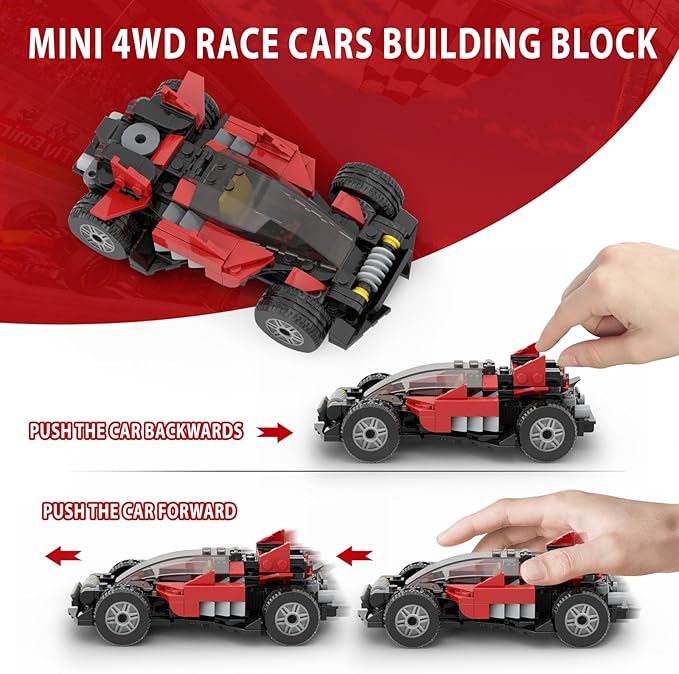 ZYLEGEN Sports Car MOC Building Block,Speed Champions Racing Cars Blocks Building Sets Toys, Technique Cyber Buggy Vehicle DIY Building Bricks for Kids and Adults,Birthday, Christmas Day Gift(Red)