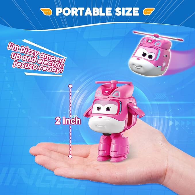 Super Wings Transformer Toys, 2 in Dizzy Robot Transformer Action Figures, 2-in-1 Mode Robot Transformer Toys for Boys Girls 4-6 6-8, Fun Plane Toys for Boys Toddlers Kids Age 3 4 5 6 7 8