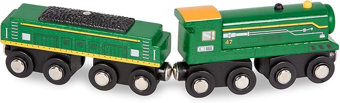 Battat – Classic Trains – 6Pc Wooden Railroad Set – Magnetic Toy Trains – Train Engines & Cars – 3 Years + – Wooden Locomotives & Freight Cars