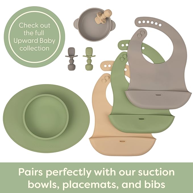 Upward Baby Spoons Self Feeding 6+ Months - 3 Pack, Chewable Toddler Utensils with Anti Choke Barrier, Baby Feeding Essentials, Baby Spoons 4 months, Silicone Baby Spoons, Pink