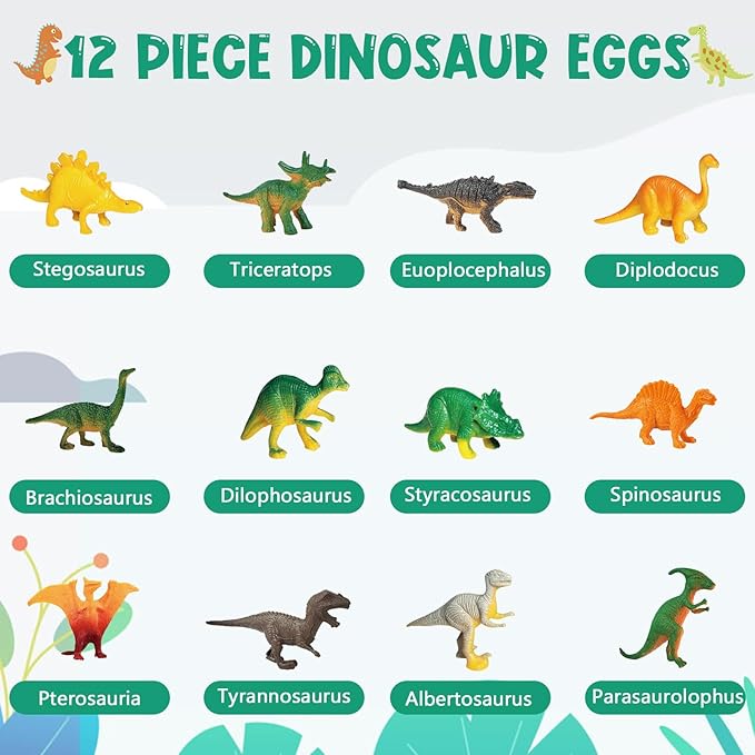 Dinosaur Eggs Excavation Dig Kit - 12 Unique Eggs Dinosaur Toy, Easter Eggs Science STEM Gifts for Boys Girls Dinosaur Egg Toys for Age 6-8 8-12 Year Old