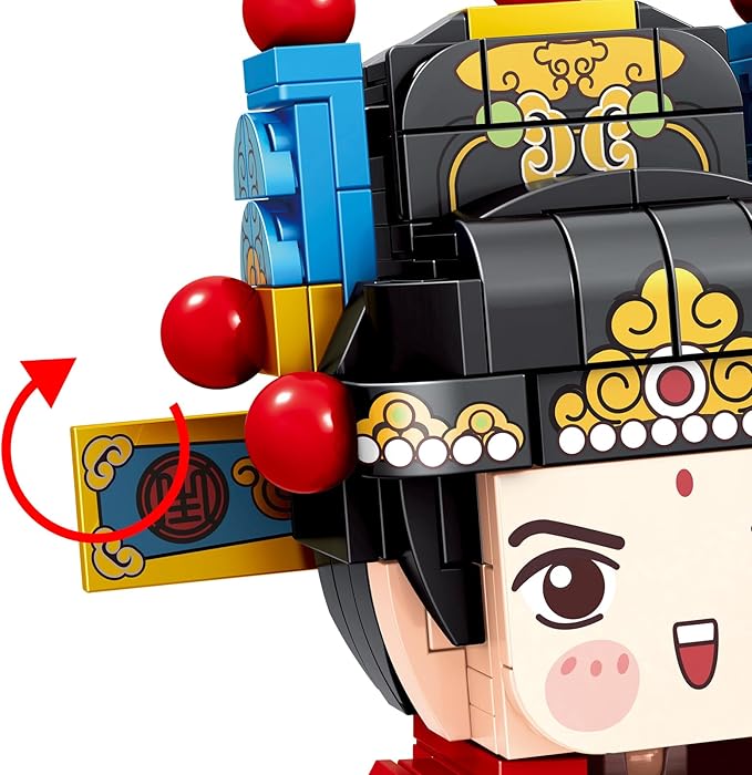 Chinese Traditional Opera Character Bricks, Wensheng DIY Building Blocks Model MOC Construction Toy Chinese Opera Style Puzzle China Chic 220PCS 96002 6+