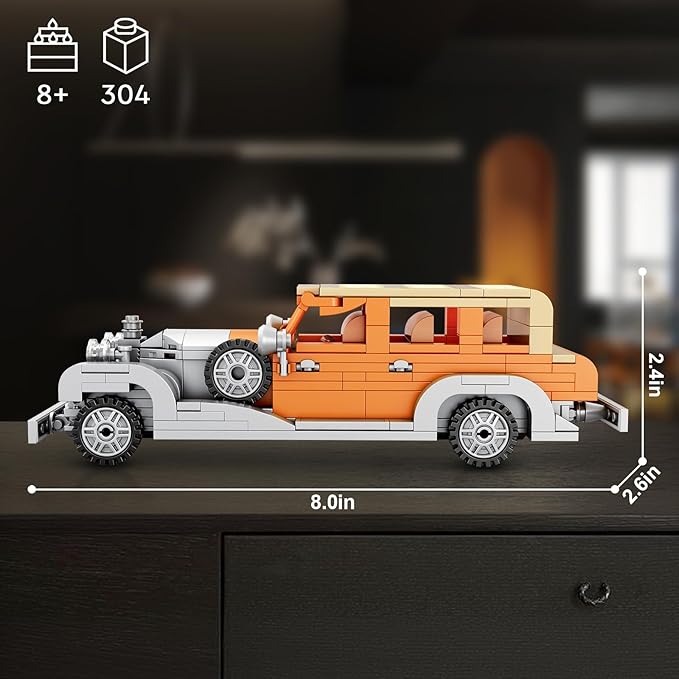 Race Car Models Building Blocks for Adults,Rolls Royce Phantom Classic Cars Toy for Boys Age 8-12,Birthday Gifts Ideas for Kids Retro Car Lovers,Teens and Adults(326Pices)