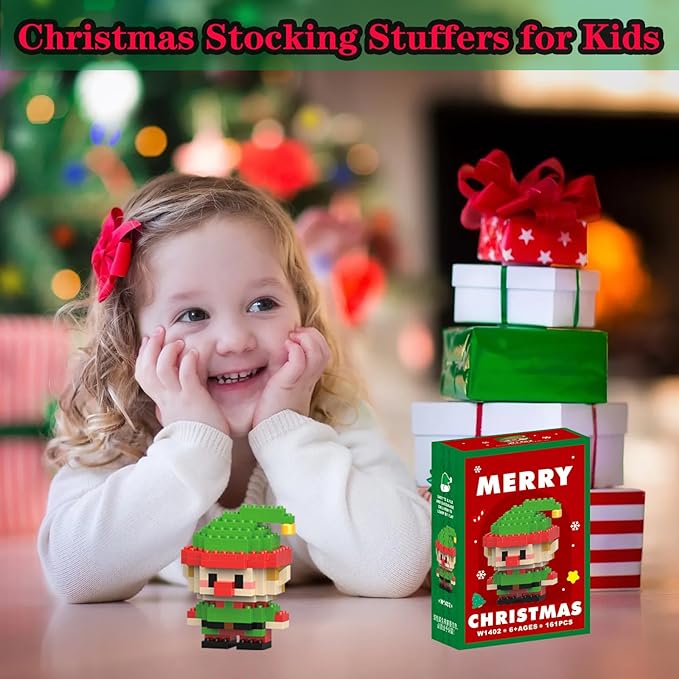 Christmas Elf Building Blocks Set Compatible with Lego Advent Calendar 2024 Stacking New Toys Holiday Present Box New Year Xmas Gifts for Kids for Boys & Girls and Adults