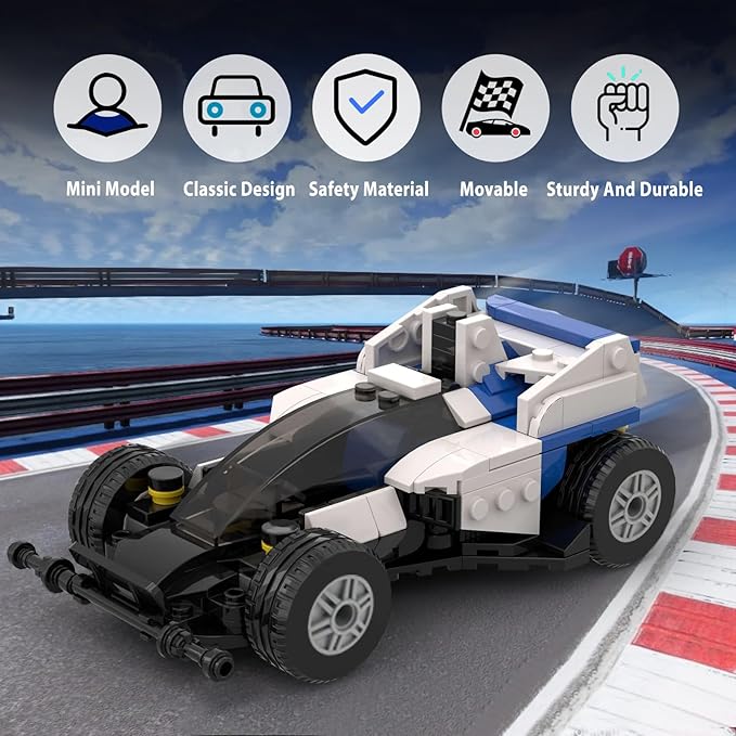 ZYLEGEN Sports Car MOC Building Block,Speed Champions Racing Cars Blocks Building Sets Toys, Technique Cyber Buggy Vehicle DIY Building Bricks for Kids and Adults,Birthday, Christmas Day Gift(Blue)