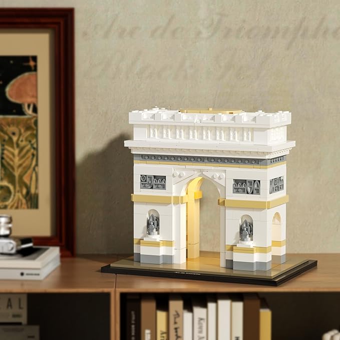 itshWOee Architecture Arc De Triomphe Building Set, Paris Collectible City Landmark Architectural Building Toys with Lights, Home Décor Paris Gift for Adults and Kids Age 6+