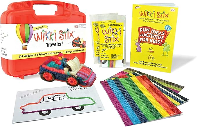 Wikki Stix Traveler, Kids Travel Essential, 144, Red Carrying Case