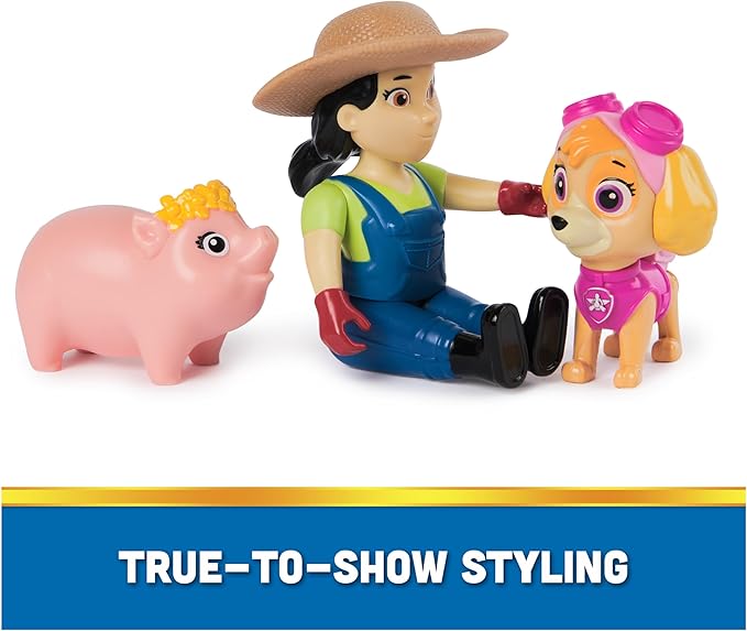Paw Patrol Skye, Farmer Yumi & Piggie Figures, Kids Toys for Boys and Girls Ages 3 and Up