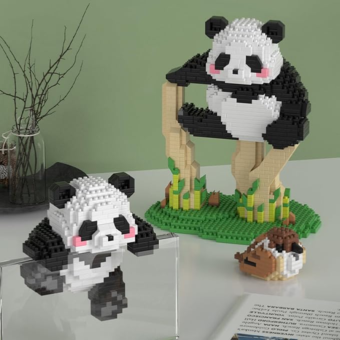 QMEAKMONY Mini Building Blocks Panda Sets Cute Micro Mini Panda Building Bricks for Adults Micro Nano Bricks Perfect Party Favors for Teenagers(1558 PCS)
