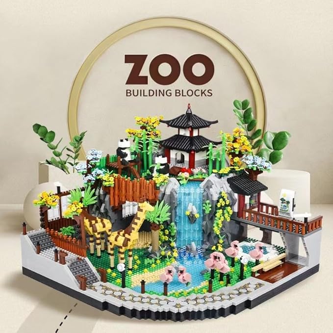 Zoo Building Model Set, 5000 Pcs Zoo Micro Building Toys, Creative Zoological Park Building Model Set, Micro Particle Modular Building House Set, Gift for Adult and Kids (822)
