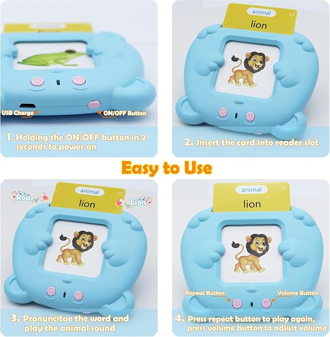 MAYAPHILOS 510 Words English and Korean Talking Flash Cards for Toddlers Bilingual, Educational Toy for Toddlers, Korean Language Learning Toys Pocket Speech for Toddlers