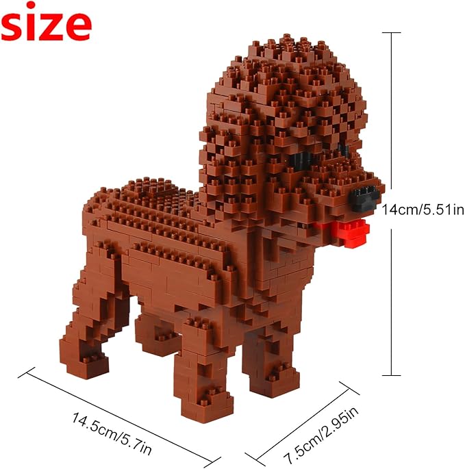 Larcele Micro Dog Building Blocks Set Mini Pet Building Toy Bricks,950 Pieces KLJM-02 (Poodle)