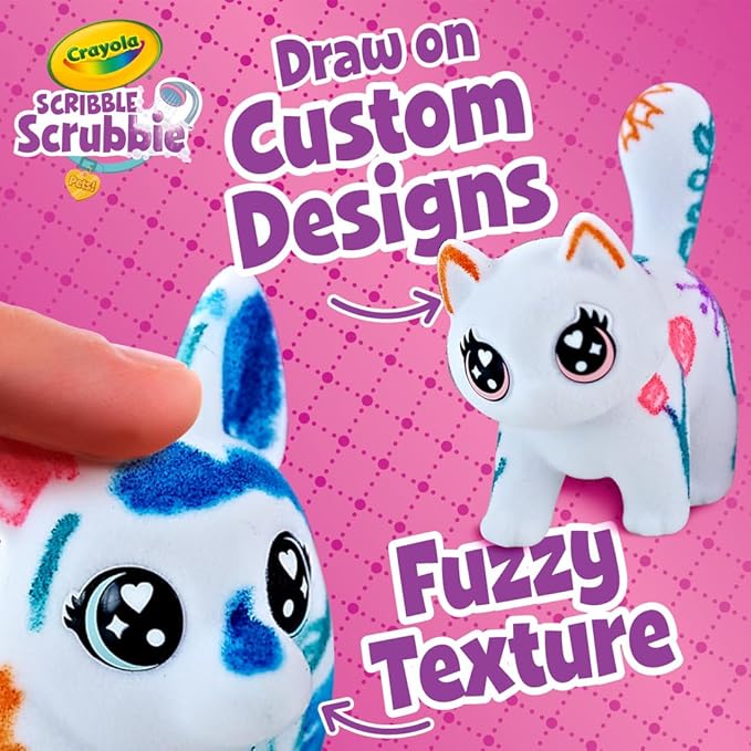 Crayola Scribble Scrubbie Pets Tub Set, Washable Pet Care Toy, Reusable Animal Toys for Girls & Boys, Gifts for Kids, Ages 3, 4, 5