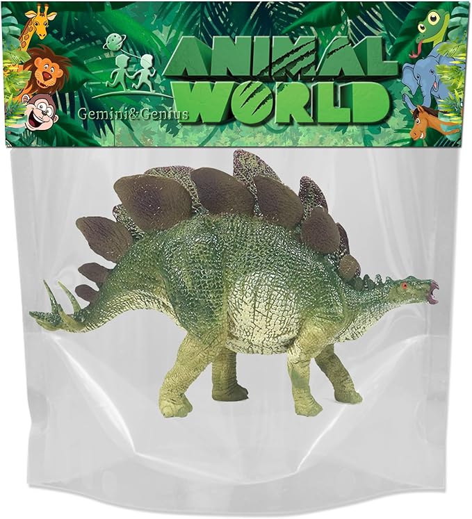 Gemini&Genius Stegosaurus Dinosaur Toy Figure for Kids, Dinosaurs Action Figurine Dino Collection Dinosaur Model Toys for Boys and Girls 4-12 Years Old（Green）