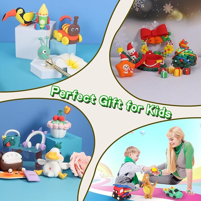 EDIFON Air Dry Clay kit, 36 Colors Modeling Clay Ultra Light Magic Clay with Tools, Safe and Non-Toxic Modeling Clay, Ideal Gift for Kids (36 Colors+ Tools)