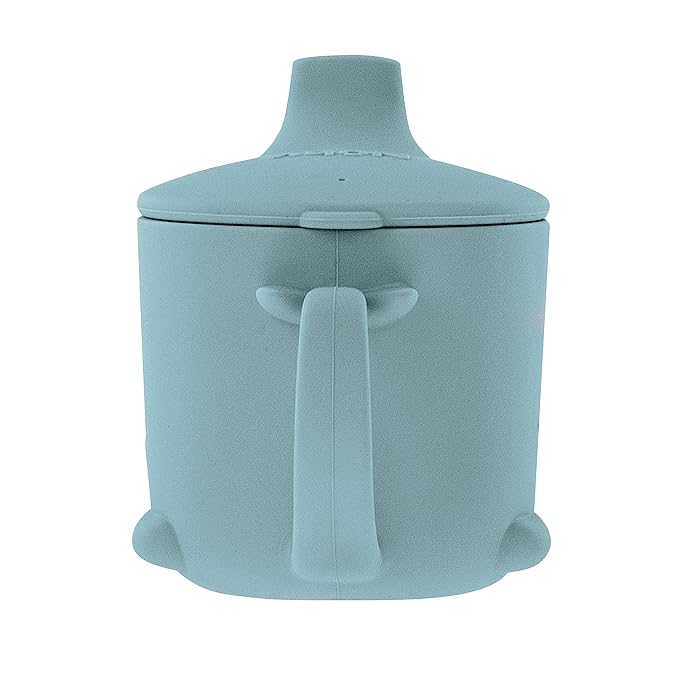 Nuby Animal Friends Silicone Sippy Cup - Toddler Cup with One-Handle - 6+ months - Blue Whale