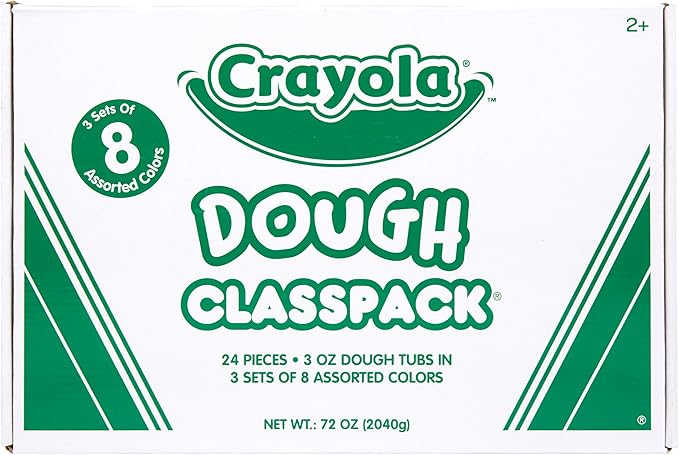Crayola Dough Classpack, 8 Assorted Colors, Tactile Art Supplies, 3oz Each, 24 Count, Bulk,