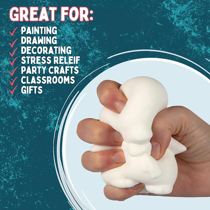 DIY Party Craft Kit Jumbo Food Container Squishies (9 Cute Pantry Shapes w 12 Fabric Paints)-White Kawaii Scented Slow Rise Squishy Toys, Scented Stress Relief, Kids Birthday Activity Gift (4"-6")