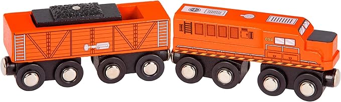 Battat – Classic Trains – 6Pc Wooden Railroad Set – Magnetic Toy Trains – Train Engines & Cars – 3 Years + – Wooden Locomotives & Freight Cars