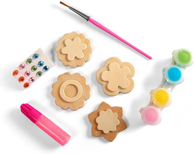 Melissa & Doug Created By Me! Paint & Decorate Your Own Wooden Magnets Craft Kit – Butterflies, Hearts, Flowers - Kids Craft Kits, Great Activity For Rainy Days And Party Favors, Ages 4+