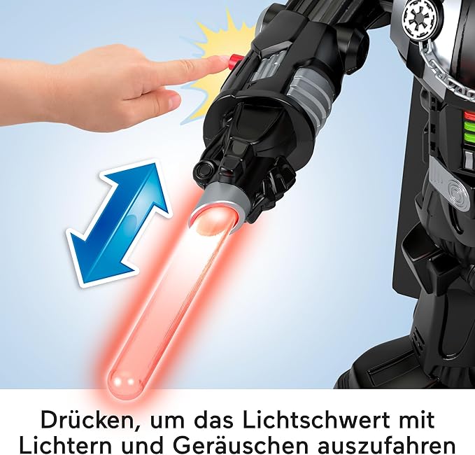 Fisher-Price Imaginext Star Wars Darth Vader Bot 2+ Ft Tall Toy, Lights Sounds & Stormtrooper Metal Character Key for Kids Ages 3+ Years