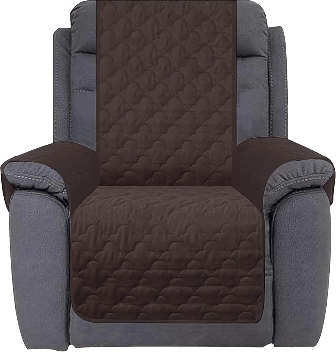 CHHKON Waterproof Nonslip Recliner Cover Stay in Place, Dog Couch Chair Cover Furniture Protector, Ideal Loveseat Slipcovers for Pets and Kids (Chocolate, 23'')