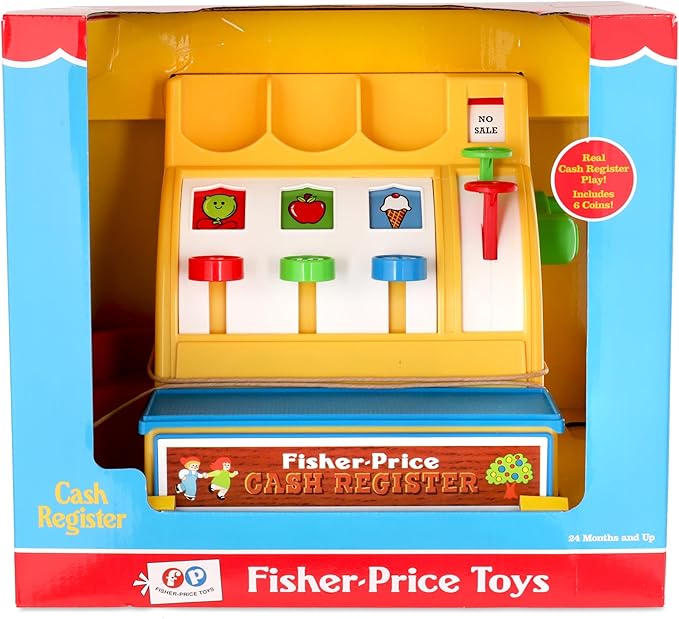Fisher-Price Classics - Retro Cash Register - Great Pre-School Gift for Girls and Boys, Kids and Toddlers, birthday gift, Christmas, holiday, Ages 2+