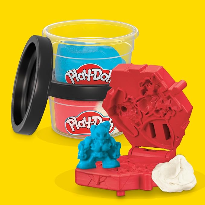 Play-Doh Marvel Captain America Stamping Shield with Bendy Action Figure, Imagination Toys for 4 Year Old Boys and Girls and Up