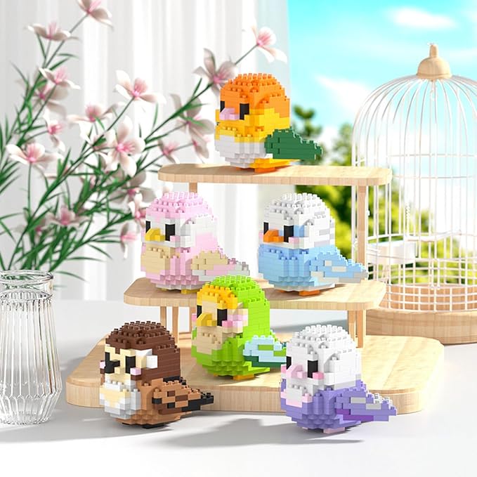 Birds Building Blocks for Adults Mini Building Blocks Birds Building Bricks Toy Micro Block Building Set Gift for Kids and Adults-263 PCS(Sparrow)
