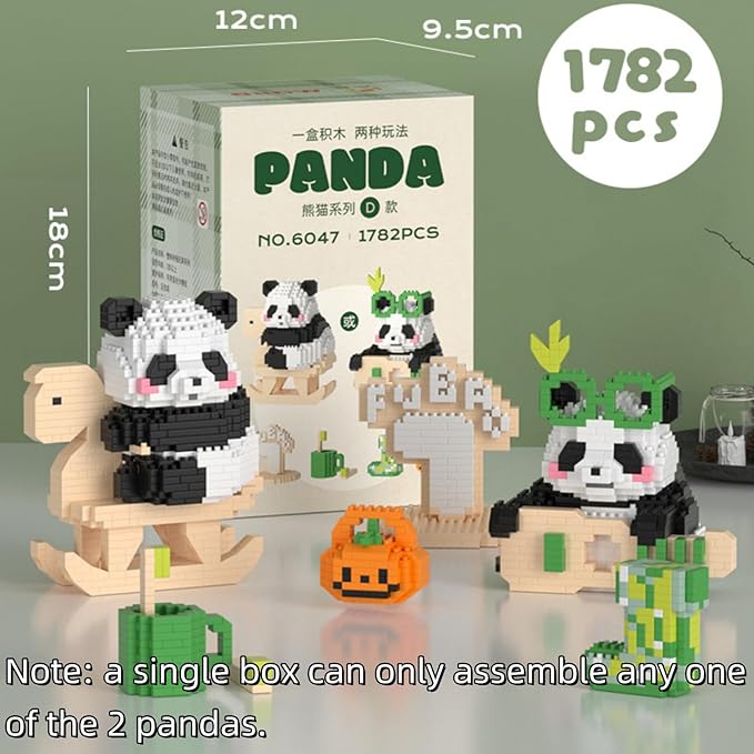 QMEAKMONY Mini Building Blocks Panda Sets Cute Micro Mini Panda Building Bricks for Adults Micro Nano Bricks Perfect Party Favors for Teenagers(1782 PCS)