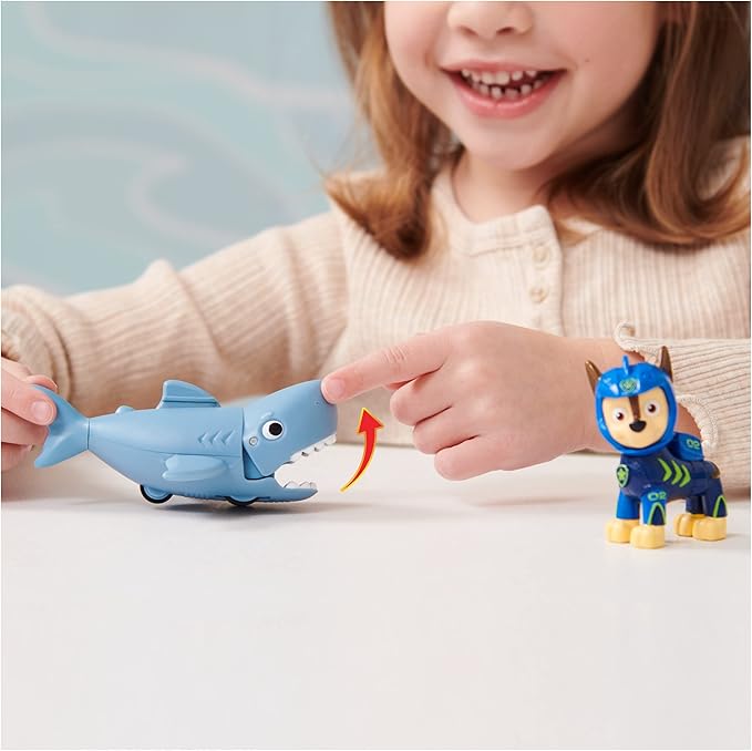 Paw Patrol, Aqua Pups Chase and Shark Action Figures Set, Kids Toys for Ages 3 and up