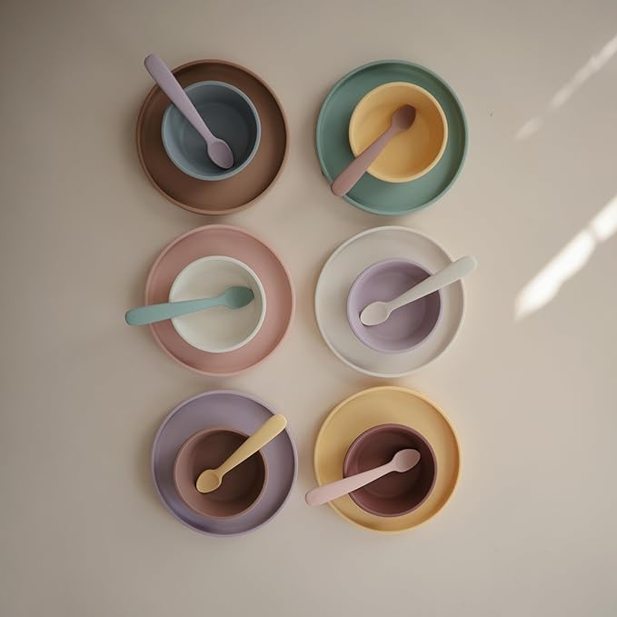 mushie Silicone Suction Bowl | BPA-Free Non-Slip Design (Woodchuck)