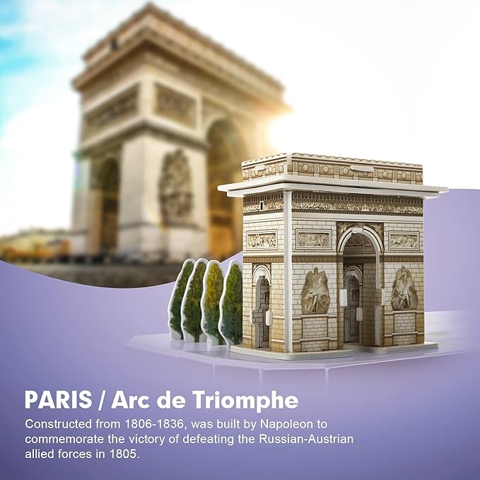 CubicFun 3D Puzzles for Kids Ages 8-10 12-14 Pairs Cityline Arts Crafts for Girls Ages 8-12 Architecture STEM Projects for Kids Ages 8-12, Toys Gifts for 8 Year Old Girls Eiffel Tower
