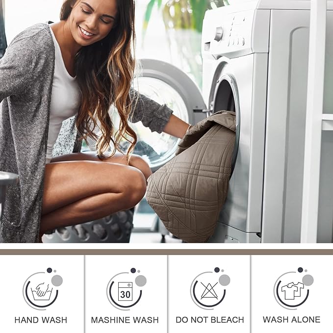 TAOCOCO 100% Waterproof Recliner Chair Cover, Small Recliner Covers for Recliner Chair with Pocket, Non Slip Reclining Chair Cover Furniture Protector for Kids, Pets(X-Small Chair, Taupe)