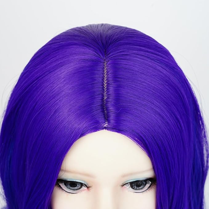 Probeauty Purple Wavy Wig for Girls Kids, Long Curly Costume Wig for Child Halloween Cosplay Birthday Party