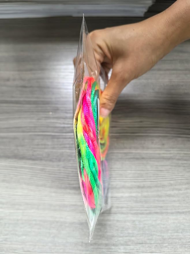 SONGTIY 6PCS Cats Cradle String, 65 Inch Long Rainbow Colourful Finger Rope, Chinese Finger String Games Toy for Kids, Adults, Children's Day, with A Sand Painting