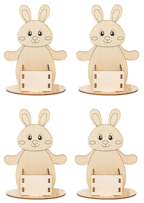 Baker Ross AT506 Easter Egg Cup Kits - Pack of 4, Creative Art and Craft Supplies for Kids to Make and Decorate