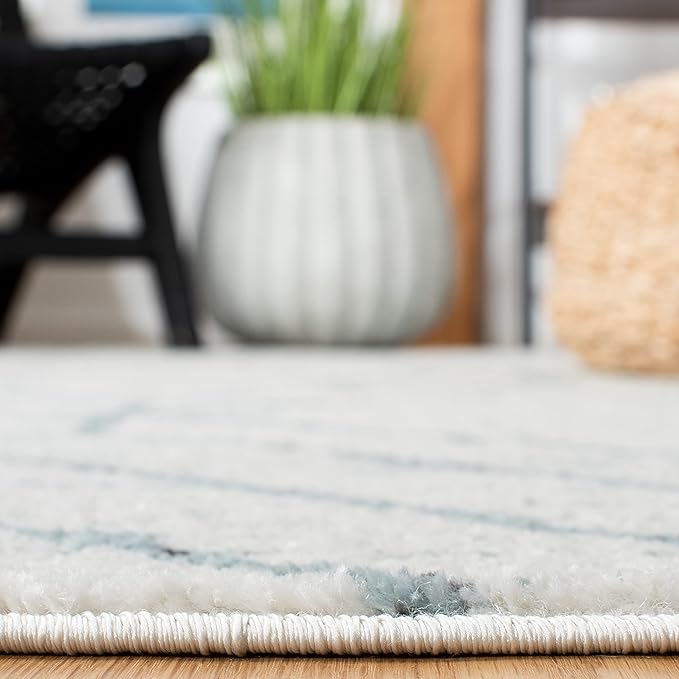SAFAVIEH Adirondack Collection Accent Rug - 4' x 6', Grey & Blue, Modern Geometric Design, Non-Shedding & Easy Care, Ideal for High Traffic Areas in Entryway, Living Room, Bedroom (ADR241K)
