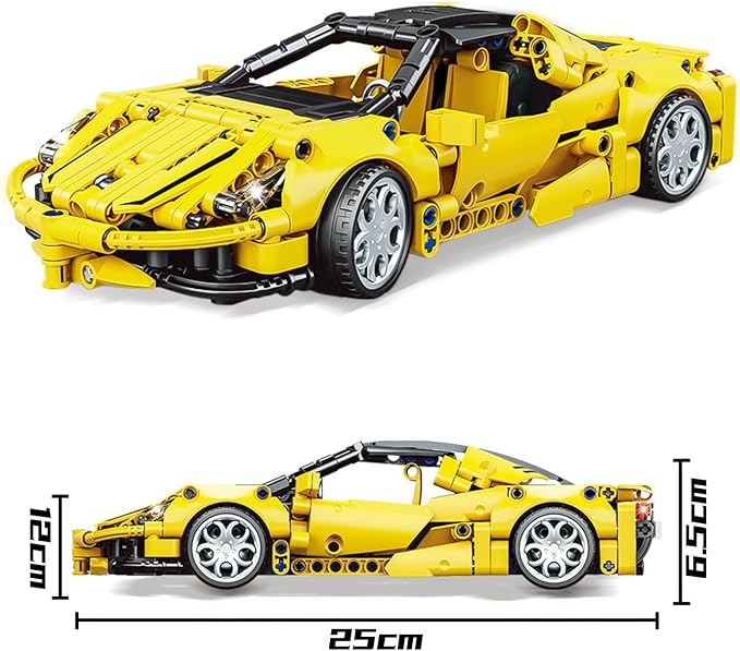 SIENON Technic Super Sports Car Building Kit Pull Back Race Car Toy, Racing Sports Collectible Model Supercar Building Set, Sports Vehicle Construction Toys for Kids Girls Boys Age 6+ (391 Pcs)