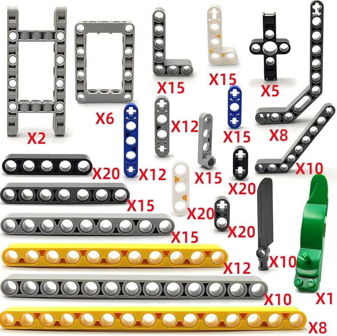 ZHX Technical Beam Set 266 Pieces - Chassis Frame Liftarm Beam Parts Piece Axles Connector for Technic Car STEM Engineering Building Brick Compatible with Major Brand Toys