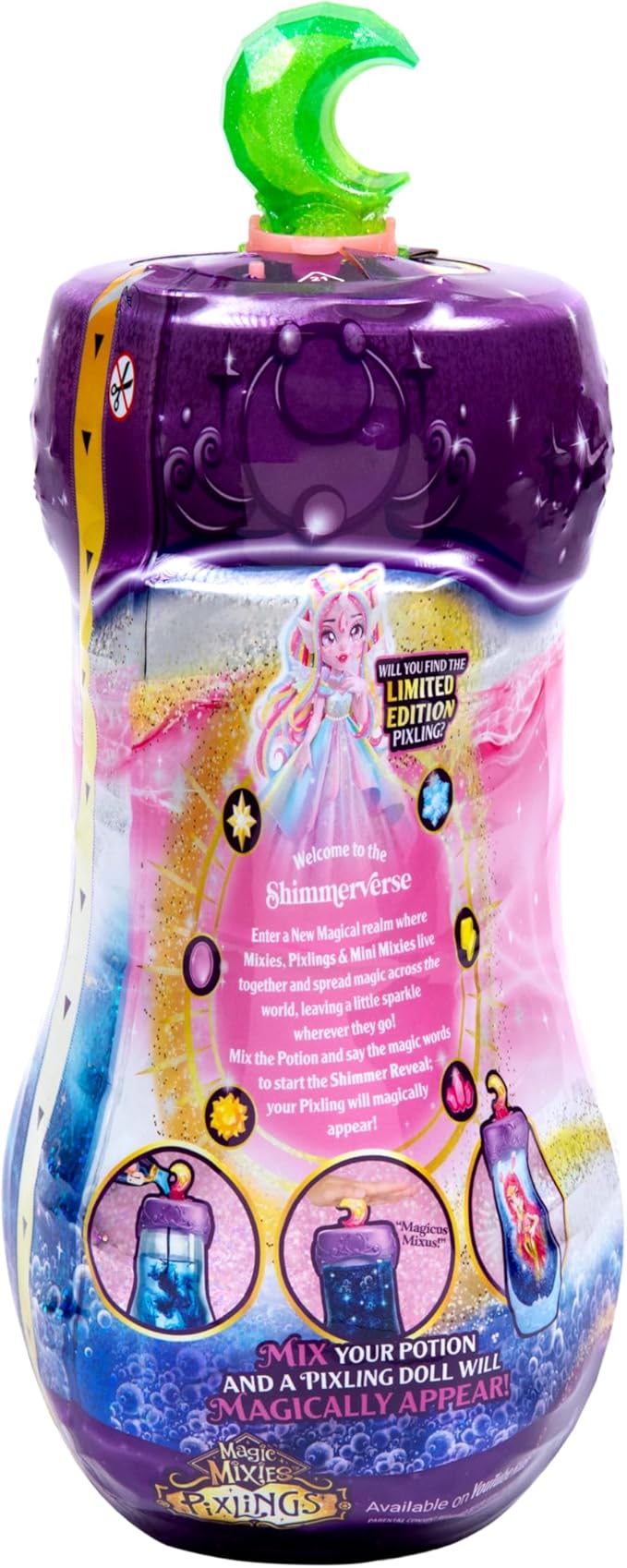 Magic Mixies Pixlings Shimmerverse Series, Create & Mix Magic Potion to Magically Reveal Faye The Fairy Pixling, This Beautiful 6.5" Shimmerverse Pixling Fashion Doll Appears Inside The Potion Bottle