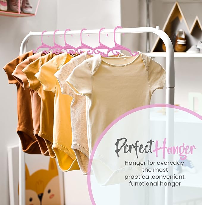 Utopia Home 40 Pack Kids Hangers - 11.5 Inch Plastic Baby Hangers for Closet - Childrens Hanger for Clothes & Infant Hanger for Closet - Ideal for Everyday Standard Use (Baby Pink)
