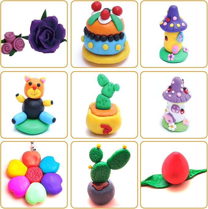Artecho Polymer Clay, 50 Colors Modeling Clay for Kids, Christmas Earring Making Kit with Sculping Tools, Sculpey Clay Kit for Christmas Gifts