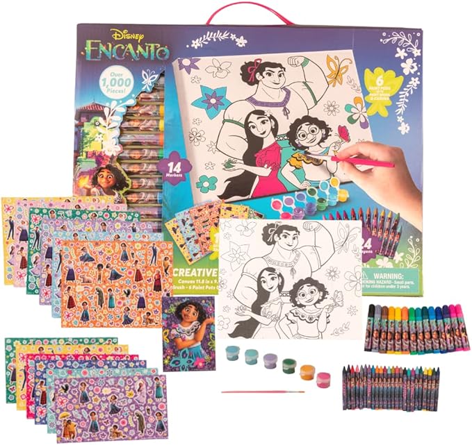 Disney Encanto Creative Coloring Canvas Painting and Activity Set for Kids, 1000+ pcs