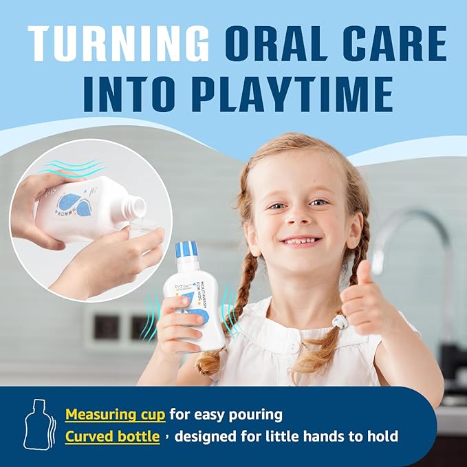 Mouthwash for Kids, Alcohol Fluoride Free New Generation P113+ Peptide Anti Cavity Mouth Rinse, 11.08 fl oz (Strawberry)