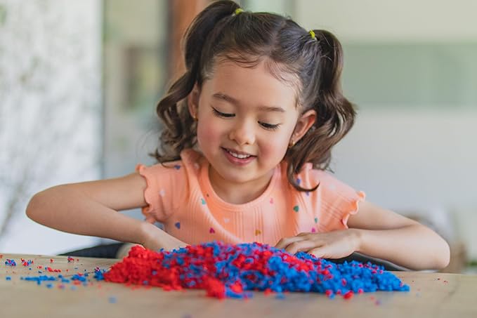 Educational Insights Playfoam Pluffle for Sensory Bins 4-Pack - Red, Pink, Blue & Purple Sensory Bin Filler for Sensory Table, Great for Sensory Play