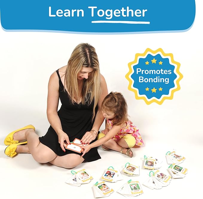 TOYVENTIVE First 200 Thick Toddler Flash Cards, 1 2 3 4 Year Old Letter, Number, Color, Animal, Baby Flash Cards Activities, Montessori Toys for Toddlers and Preschool, Toddler Learning Cards